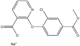 2-[2-Chloro-4-(methoxycarbonyl)phenoxy]nicotinic acid sodium salt Struktur