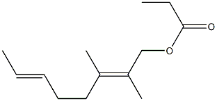 Propionic acid 2,3-dimethyl-2,6-octadienyl ester 结构式