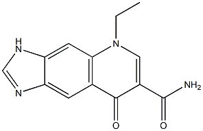 5-エチル-5,8-ジヒドロ-8-オキソ-3H-イミダゾ[4,5-g]キノリン-7-カルボアミド 化学構造式