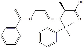 (2S,3R,4E)-2-Methyl-3-[dimethyl(phenyl)silyl]-6-benzoyloxy-4-hexenoic acid Structure