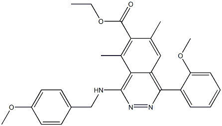 1-(2-Methoxyphenyl)-4-(4-methoxybenzylamino)-5,7-dimethylphthalazine-6-carboxylic acid ethyl ester Structure