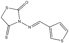 3-[(2-オキソ-4-チオキソチアゾリジン-3-イル)イミノメチル]チオフェン 化学構造式