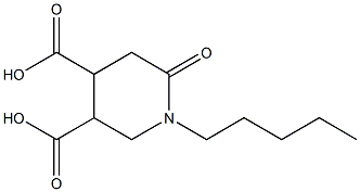 1-Pentyl-6-oxo-3,4-piperidinedicarboxylic acid Structure