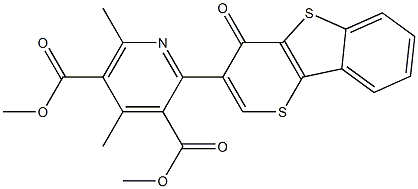 4,6-Dimethyl-2-[4-oxo-4H-thiopyrano[3,2-b][1]benzothiophen-3-yl]pyridine-3,5-dicarboxylic acid dimethyl ester Structure