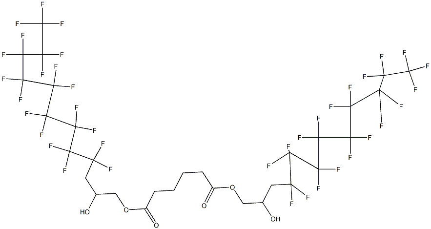 Adipic acid bis(2-hydroxy 4,4,5,5,6,6,7,7,8,8,9,9,10,10,11,11,12,12,12-nonadecafluorododecyl) ester Structure