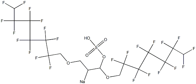 1,3-ビス(2,2,3,3,4,4,5,5,6,6,7,7-ドデカフルオロヘプチルオキシ)-2-ソジオスルホオキシプロパン 化学構造式