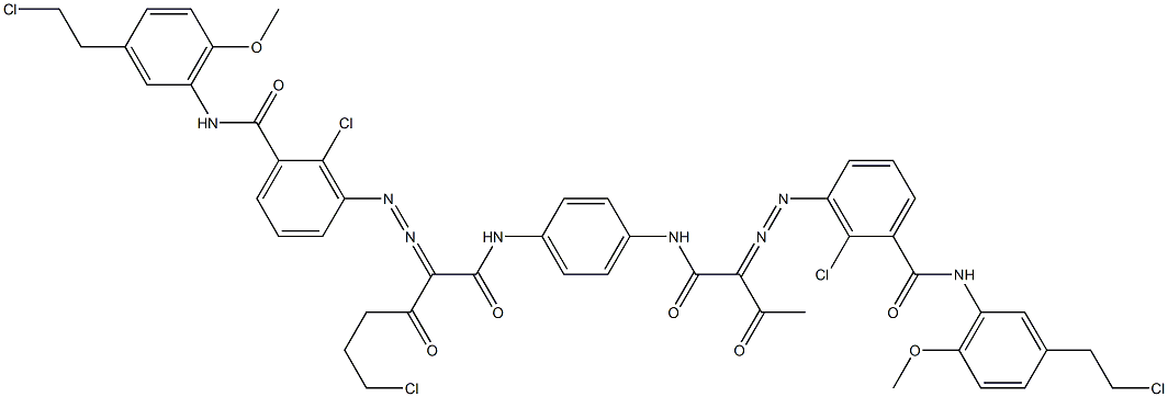 3,3'-[2-(2-Chloroethyl)-1,4-phenylenebis[iminocarbonyl(acetylmethylene)azo]]bis[N-[3-(2-chloroethyl)-6-methoxyphenyl]-2-chlorobenzamide]