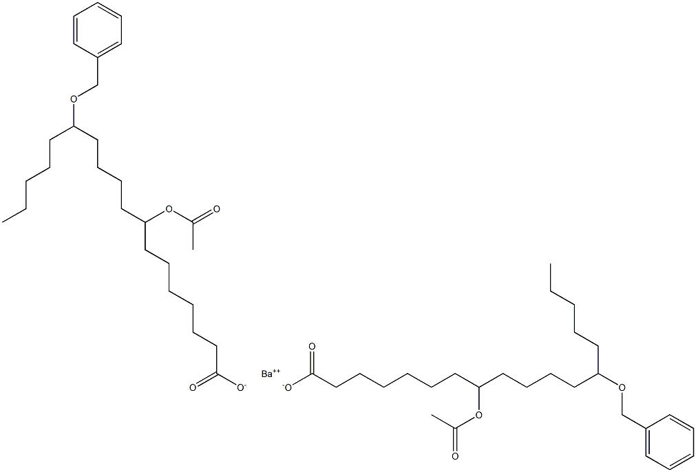 Bis(13-benzyloxy-8-acetyloxystearic acid)barium salt Structure