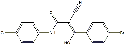 2-シアノ-3-ヒドロキシ-3-[4-ブロモフェニル]-N-[4-クロロフェニル]アクリルアミド 化学構造式