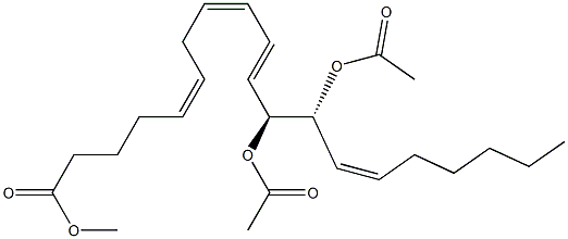 (5Z,8Z,10E,12S,13R,14Z)-12,13-Diacetoxy-5,8,10,14-icosatetraenoic acid methyl ester,,结构式