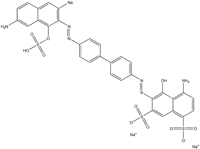 4-Amino-6-[[4'-[(7-amino-1-hydroxy-3-sodiosulfo-2-naphthalenyl)azo]-1,1'-biphenyl-4-yl]azo]-5-hydroxynaphthalene-1,7-disulfonic acid disodium salt Structure