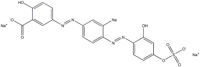 2-Hydroxy-5-[4-[(2,4-dihydroxyphenyl)azo]-3-sodiosulfophenylazo]benzoic acid sodium salt 结构式