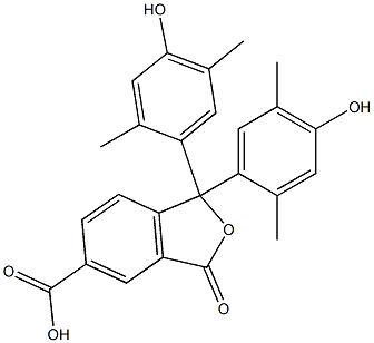 1,3-Dihydro-1,1-bis(4-hydroxy-2,5-dimethylphenyl)-3-oxoisobenzofuran-5-carboxylic acid,,结构式