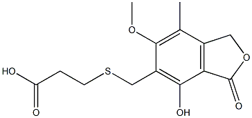 5-[[(2-Carboxyethyl)thio]methyl]-1,3-dihydro-4-hydroxy-6-methoxy-7-methylisobenzofuran-3-one Struktur