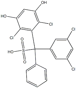 (3,5-Dichlorophenyl)(2,6-dichloro-3,5-dihydroxyphenyl)phenylmethanesulfonic acid 结构式