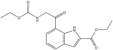 7-[2-(Ethoxycarbonylamino)acetyl]-1H-indole-2-carboxylic acid ethyl ester Struktur