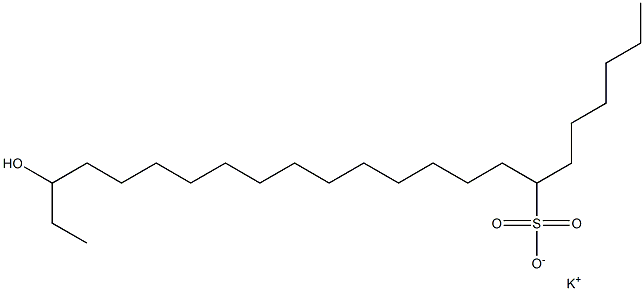 21-Hydroxytricosane-7-sulfonic acid potassium salt 结构式