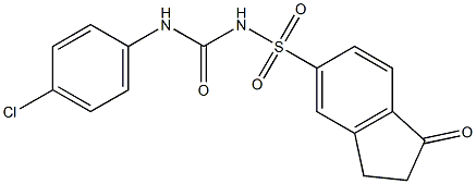 N-(1-オキソ-5-インダニルスルホニル)-N'-(4-クロロフェニル)尿素 化学構造式