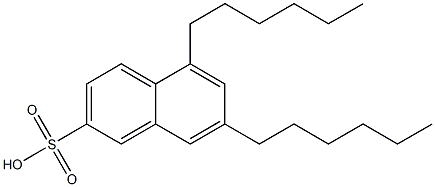 5,7-ジヘキシル-2-ナフタレンスルホン酸 化学構造式