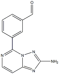 3-(2-アミノ[1,2,4]トリアゾロ[1,5-c]ピリミジン-5-イル)ベンズアルデヒド 化学構造式