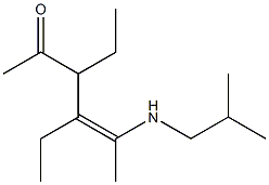 3,4-Diethyl-2-[isobutylamino]-2-hexen-5-one Struktur