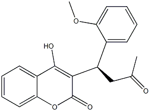 4-Hydroxy-3-[(1R)-3-oxo-1-(2-methoxyphenyl)butyl]-2H-1-benzopyran-2-one,,结构式