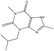 1,8-ジメチル-3-イソブチルキサンチン 化学構造式