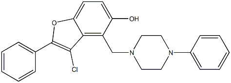 3-Chloro-2-phenyl-4-[(4-phenyl-1-piperazinyl)methyl]benzofuran-5-ol|
