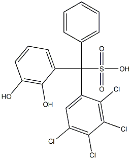 (2,3,4,5-テトラクロロフェニル)(2,3-ジヒドロキシフェニル)フェニルメタンスルホン酸 化学構造式