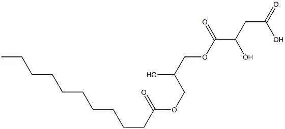 L-Malic acid hydrogen 1-(2-hydroxy-3-undecanoyloxypropyl) ester 结构式