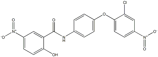 2-Hydroxy-5-nitro-N-[4-(2-chloro-4-nitrophenoxy)phenyl]benzamide 结构式