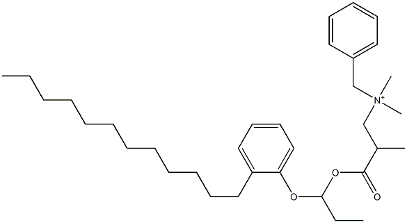 N,N-Dimethyl-N-benzyl-N-[2-[[1-(2-dodecylphenyloxy)propyl]oxycarbonyl]propyl]aminium Structure