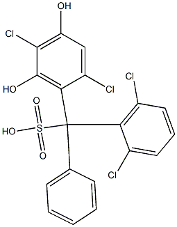 (2,6-Dichlorophenyl)(2,5-dichloro-4,6-dihydroxyphenyl)phenylmethanesulfonic acid 结构式