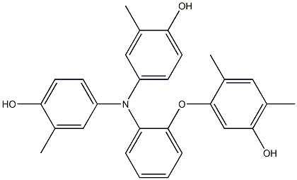 N,N-Bis(4-hydroxy-3-methylphenyl)-2-(5-hydroxy-2,4-dimethylphenoxy)benzenamine Struktur