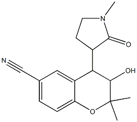 3,4-Dihydro-3-hydroxy-4-(1-methyl-2-oxo-3-pyrrolidinyl)-2,2-dimethyl-2H-1-benzopyran-6-carbonitrile Structure