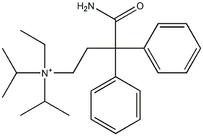 N-(3-カルバモイル-3,3-ジフェニルプロピル)-N,N-ジイソプロピルエタンアミニウム 化学構造式