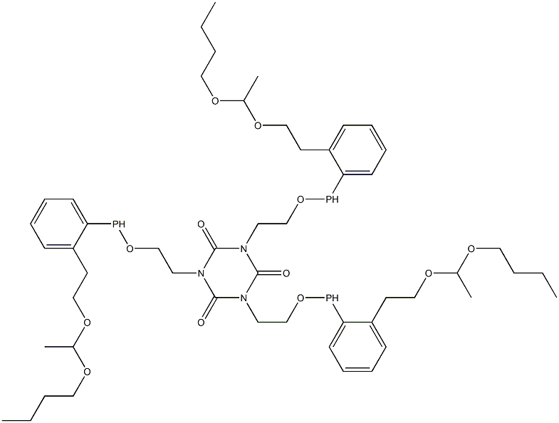 1,3,5-Tris[2-[2-[2-[(1-butoxyethyl)oxy]ethyl]phenylphosphinooxy]ethyl]-1,3,5-triazine-2,4,6(1H,3H,5H)-trione|