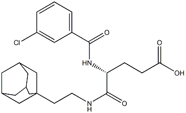 (R)-4-(3-Chlorobenzoylamino)-5-oxo-5-[2-(1-adamantyl)ethylamino]valeric acid,,结构式