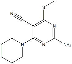 2-Amino-4-piperidino-6-(methylthio)pyrimidine-5-carbonitrile,,结构式