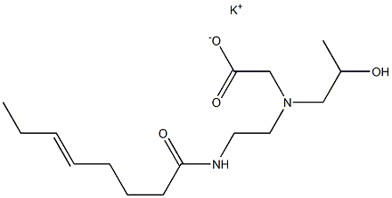 N-(2-ヒドロキシプロピル)-N-[2-(5-オクテノイルアミノ)エチル]アミノ酢酸カリウム 化学構造式