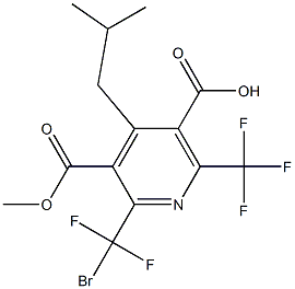 6-(Trifluoromethyl)-2-(bromodifluoromethyl)-4-isobutylpyridine-3,5-di(carboxylic acid methyl) ester Structure