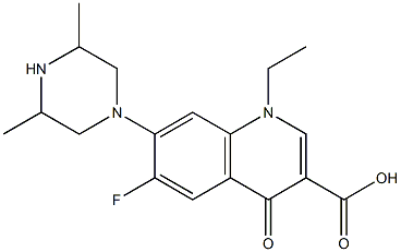 1-Ethyl-6-fluoro-1,4-dihydro-4-oxo-7-(3,5-dimethyl-1-piperazinyl)quinoline-3-carboxylic acid Structure