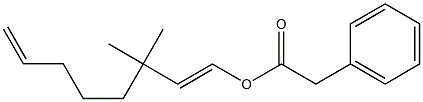 Phenylacetic acid 3,3-dimethyl-1,7-octadienyl ester Structure