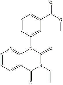 3-[(3-Ethyl-1,2,3,4-tetrahydro-2,4-dioxopyrido[2,3-d]pyrimidin)-1-yl]benzoic acid methyl ester 结构式