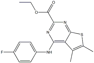 5,6-Dimethyl-4-(4-fluorophenylamino)thieno[2,3-d]pyrimidine-2-carboxylic acid ethyl ester