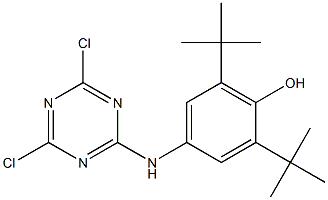 2,6-ジ-tert-ブチル-4-(4,6-ジクロロ-1,3,5-トリアジン-2-イルアミノ)フェノール 化学構造式