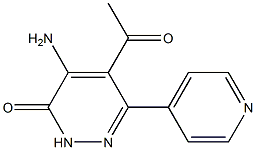 4-Amino-5-acetyl-6-(4-pyridyl)pyridazin-3(2H)-one Structure