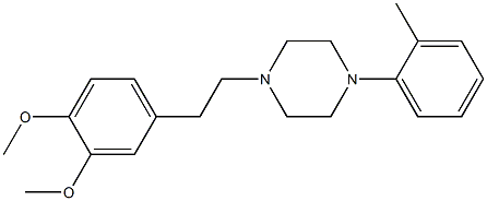 1-(3,4-ジメトキシフェネチル)-4-(o-トリル)ピペラジン 化学構造式