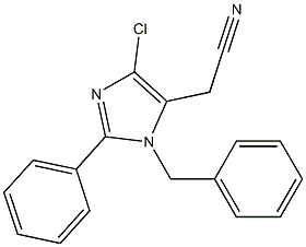 2-Phenyl-1-benzyl-4-chloro-1H-imidazole-5-acetonitrile Struktur
