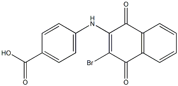 4-[[(2-Bromo-1,4-dihydro-1,4-dioxonaphthalen)-3-yl]amino]benzoic acid Struktur